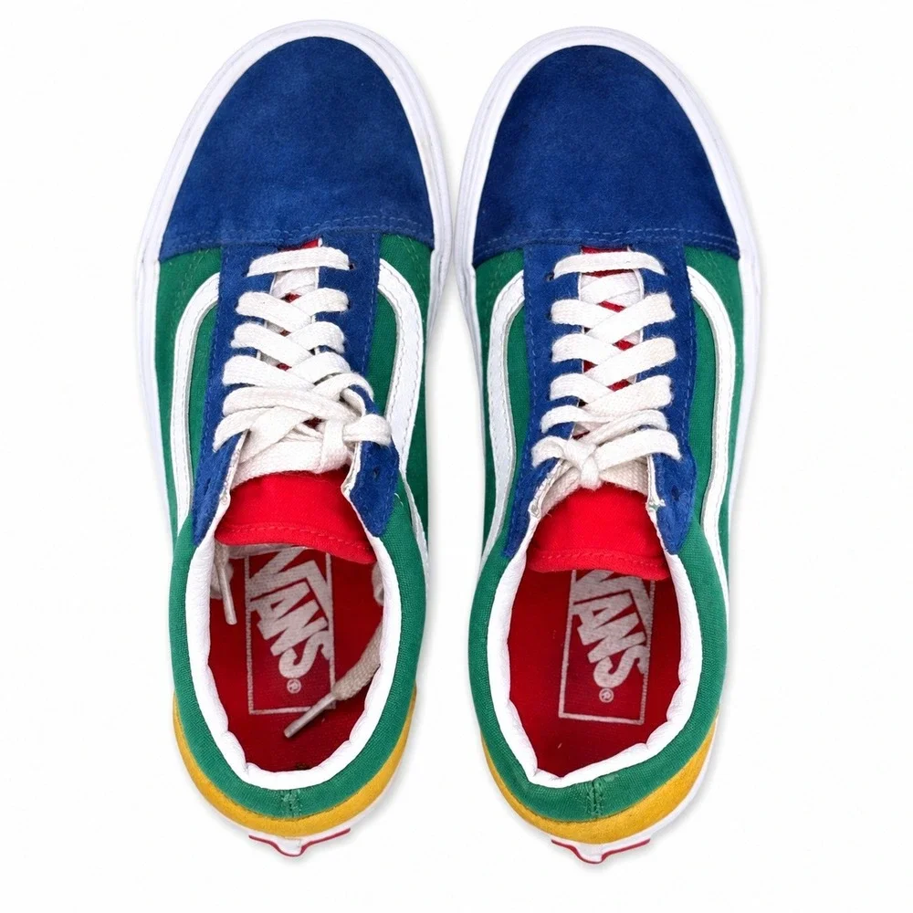 Vans Old Skool Yacht Club Unisex Blue Green Yellow Low Top Skate Sneakers 500714